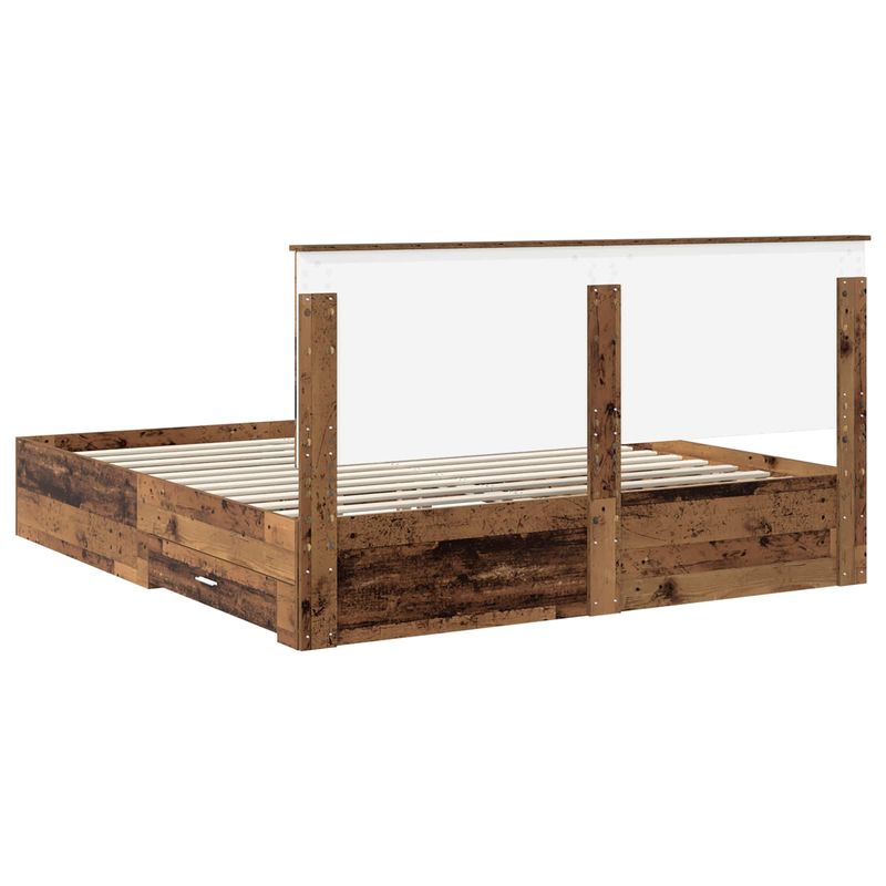 Casa si Gradina - Mobilier - Paturi si accesorii - Paturi - Cadru de pat cu headboard Lemn vechi 180 x 200 cm Lemn compozit - Infinity.ro