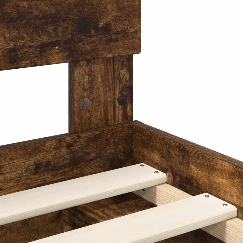 Casa si Gradina - Mobilier - Paturi si accesorii - Paturi - Cadru de pat Stejar fumuriu 90 x 200 cm Lemn de pin masiv - Infinity.ro