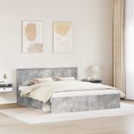 Casa si Gradina - Mobilier - Paturi si accesorii - Paturi - Cadru de pat cu headboard Beton 180 x 200 cm Lemn de pin masiv - Infinity.ro