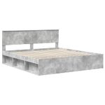 Casa si Gradina - Mobilier - Paturi si accesorii - Paturi - Cadru de pat cu headboard Beton 180 x 200 cm Lemn de pin masiv - Infinity.ro