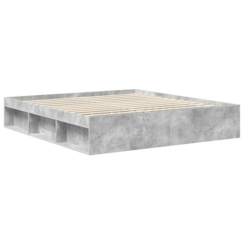 Casa si Gradina - Mobilier - Paturi si accesorii - Paturi - Cadru de pat cu headboard Beton 180 x 200 cm Lemn de pin masiv - Infinity.ro