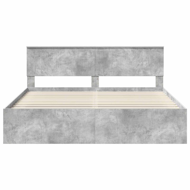 Casa si Gradina - Mobilier - Paturi si accesorii - Paturi - Cadru de pat cu headboard Beton 180 x 200 cm Lemn de pin masiv - Infinity.ro