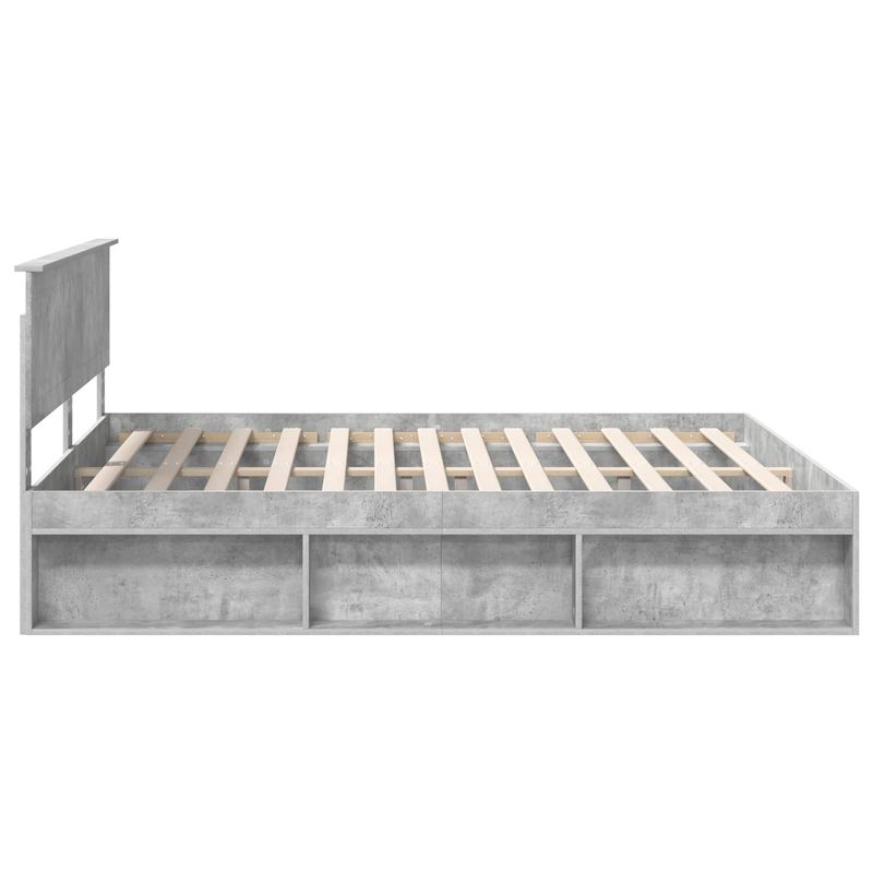 Casa si Gradina - Mobilier - Paturi si accesorii - Paturi - Cadru de pat cu headboard Beton 180 x 200 cm Lemn de pin masiv - Infinity.ro