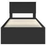 Casa si Gradina - Mobilier - Paturi si accesorii - Paturi - Cadru de pat cu headboard Negru 90 x 200 cm Lemn de pin masiv - Infinity.ro