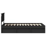 Casa si Gradina - Mobilier - Paturi si accesorii - Paturi - Cadru de pat cu headboard Negru 90 x 200 cm Lemn de pin masiv - Infinity.ro