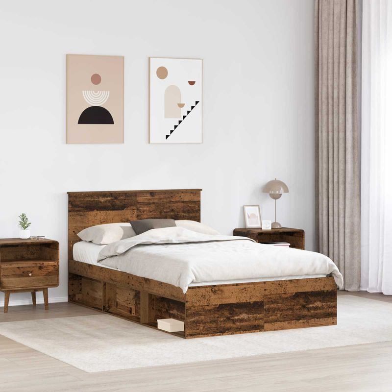 Casa si Gradina - Mobilier - Paturi si accesorii - Paturi - Cadru de pat Lemn vechi 120 x 190 cm Lemn de pin masiv - Infinity.ro