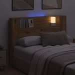 Casa si Gradina - Mobilier - Paturi si accesorii - Accesorii paturi - Tablie de pat cu LED, albastru, 163x16x118/128 cm, textil - Infinity.ro