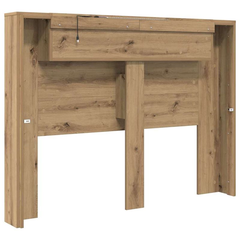 Casa si Gradina - Mobilier - Paturi si accesorii - Accesorii paturi - Tablie de pat cu LED, albastru, 163x16x118/128 cm, textil - Infinity.ro