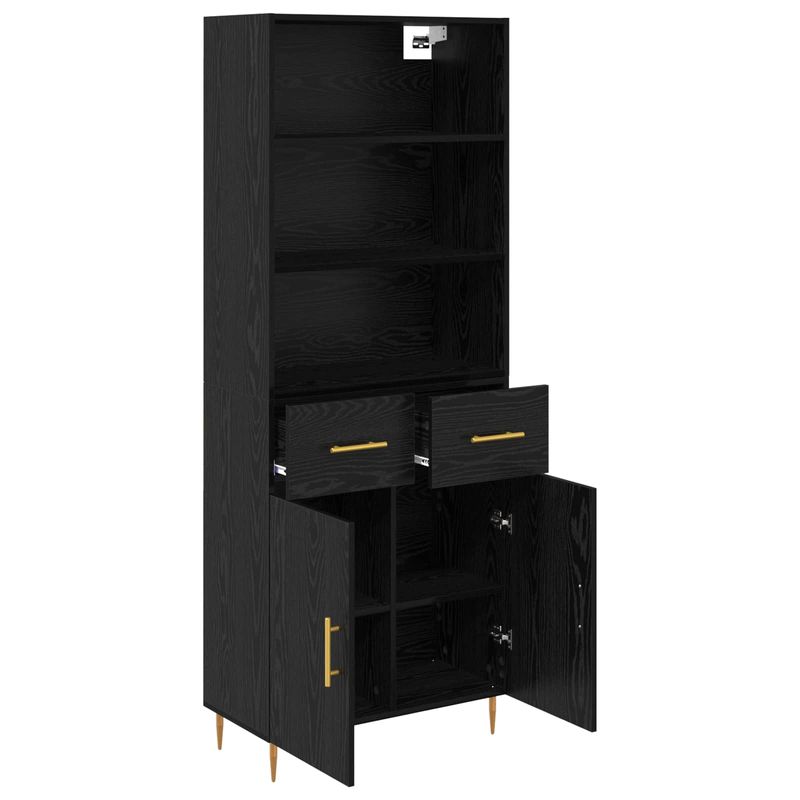 Casa si Gradina - Mobilier - Comode si corpuri - Corpuri bucatarie - Bufet cu sertar Stejar Negru 69,5 x 34 x 180 cm Lemn compozit - Infinity.ro