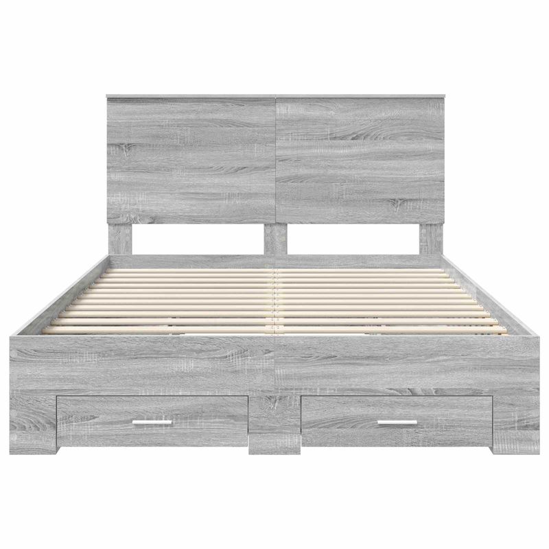 Casa si Gradina - Mobilier - Paturi si accesorii - Paturi - Cadru de pat cu headboard Gri Sonoma 160 x 200 cm Lemn compozit - Infinity.ro