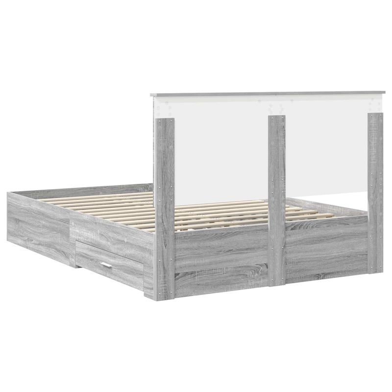 Casa si Gradina - Mobilier - Paturi si accesorii - Paturi - Cadru de pat cu headboard Gri Sonoma 160 x 200 cm Lemn compozit - Infinity.ro