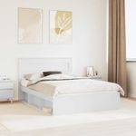 Casa si Gradina - Mobilier - Paturi si accesorii - Paturi - Cadru de pat cu headboard Alb 160 x 200 cm Lemn de pin masiv - Infinity.ro