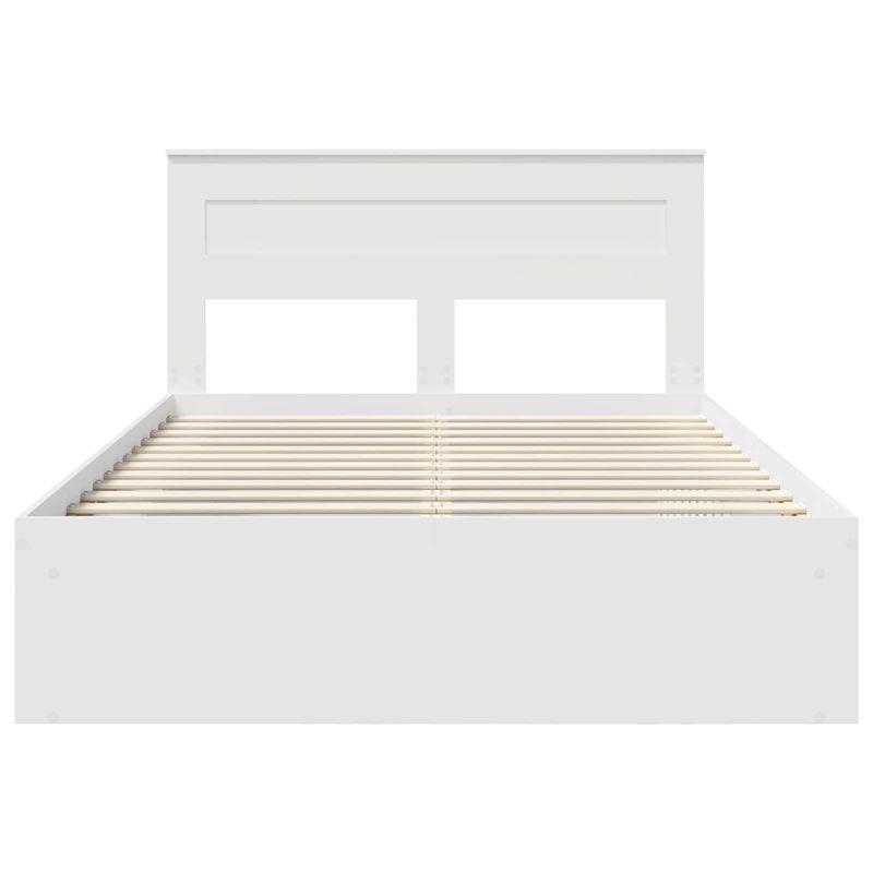 Casa si Gradina - Mobilier - Paturi si accesorii - Paturi - Cadru de pat cu headboard Alb 160 x 200 cm Lemn de pin masiv - Infinity.ro