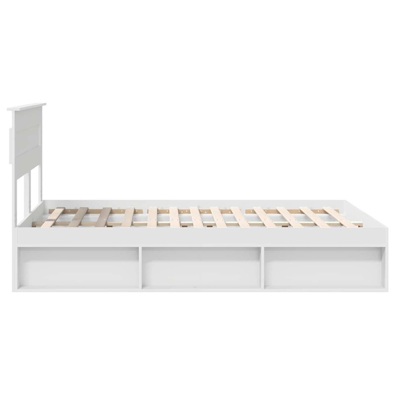 Casa si Gradina - Mobilier - Paturi si accesorii - Paturi - Cadru de pat cu headboard Alb 160 x 200 cm Lemn de pin masiv - Infinity.ro