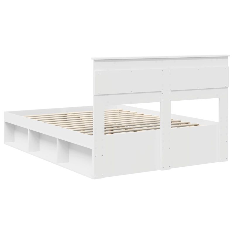 Casa si Gradina - Mobilier - Paturi si accesorii - Paturi - Cadru de pat cu headboard Alb 160 x 200 cm Lemn de pin masiv - Infinity.ro