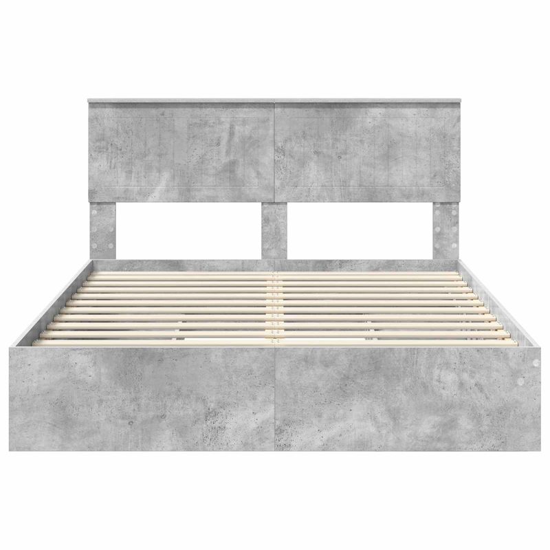Casa si Gradina - Mobilier - Paturi si accesorii - Paturi - Pat cu storage Gri din beton 135 x 190 cm Lemn compozit - Infinity.ro