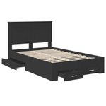 Casa si Gradina - Mobilier - Paturi si accesorii - Paturi - Cadru de pat cu headboard Negru 135 x 190 cm Lemn compozit - Infinity.ro