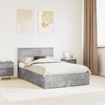 Casa si Gradina - Mobilier - Paturi si accesorii - Paturi - Cadru de pat cu sertar Gri din beton 120 x 200 cm Lemn compozit - Infinity.ro