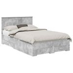 Casa si Gradina - Mobilier - Paturi si accesorii - Paturi - Cadru de pat cu sertar Gri din beton 120 x 200 cm Lemn compozit - Infinity.ro