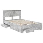 Casa si Gradina - Mobilier - Paturi si accesorii - Paturi - Cadru de pat cu sertar Gri din beton 120 x 200 cm Lemn compozit - Infinity.ro