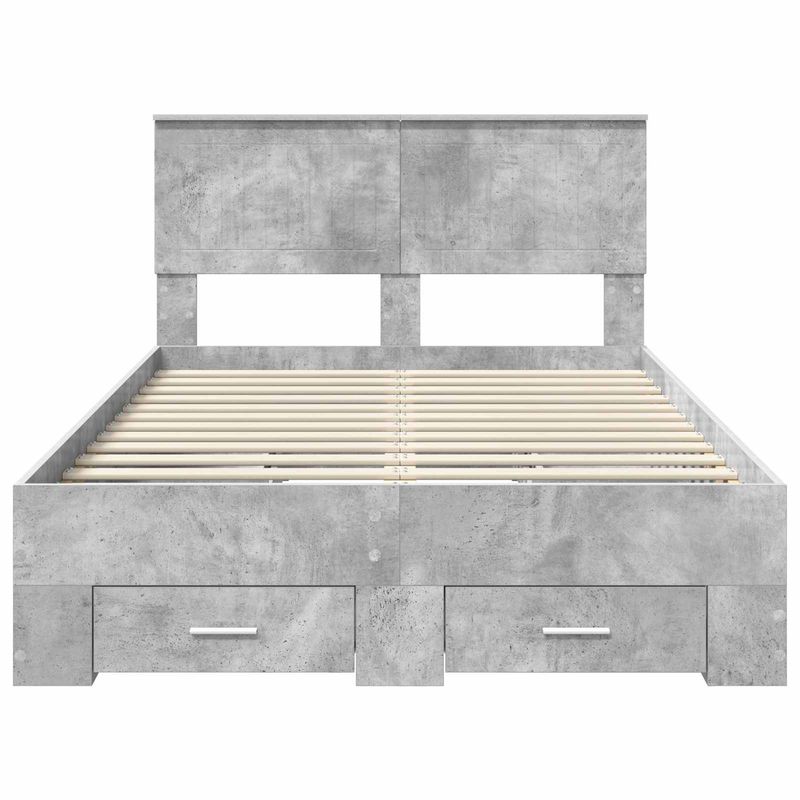 Casa si Gradina - Mobilier - Paturi si accesorii - Paturi - Cadru de pat cu sertar Gri din beton 120 x 200 cm Lemn compozit - Infinity.ro