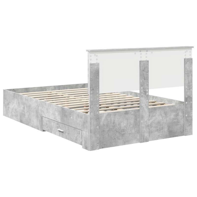 Casa si Gradina - Mobilier - Paturi si accesorii - Paturi - Cadru de pat cu sertar Gri din beton 120 x 200 cm Lemn compozit - Infinity.ro