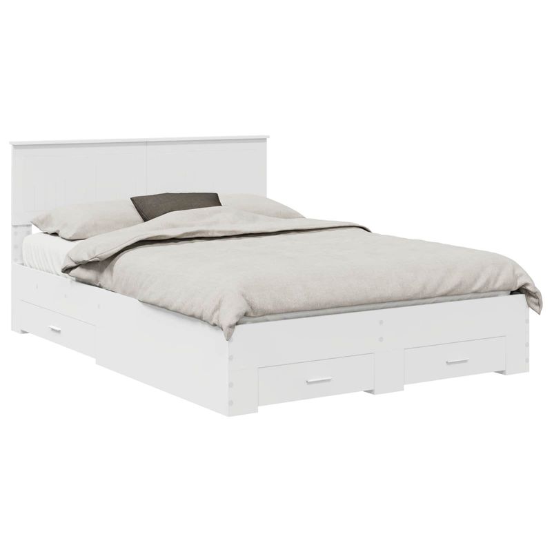 Casa si Gradina - Mobilier - Paturi si accesorii - Paturi - Cadru de pat cu headboard Alb 140 x 190 cm Lemn compozit - Infinity.ro