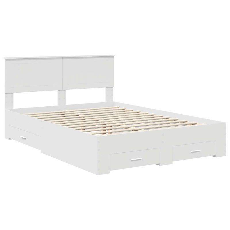 Casa si Gradina - Mobilier - Paturi si accesorii - Paturi - Cadru de pat cu headboard Alb 140 x 190 cm Lemn compozit - Infinity.ro