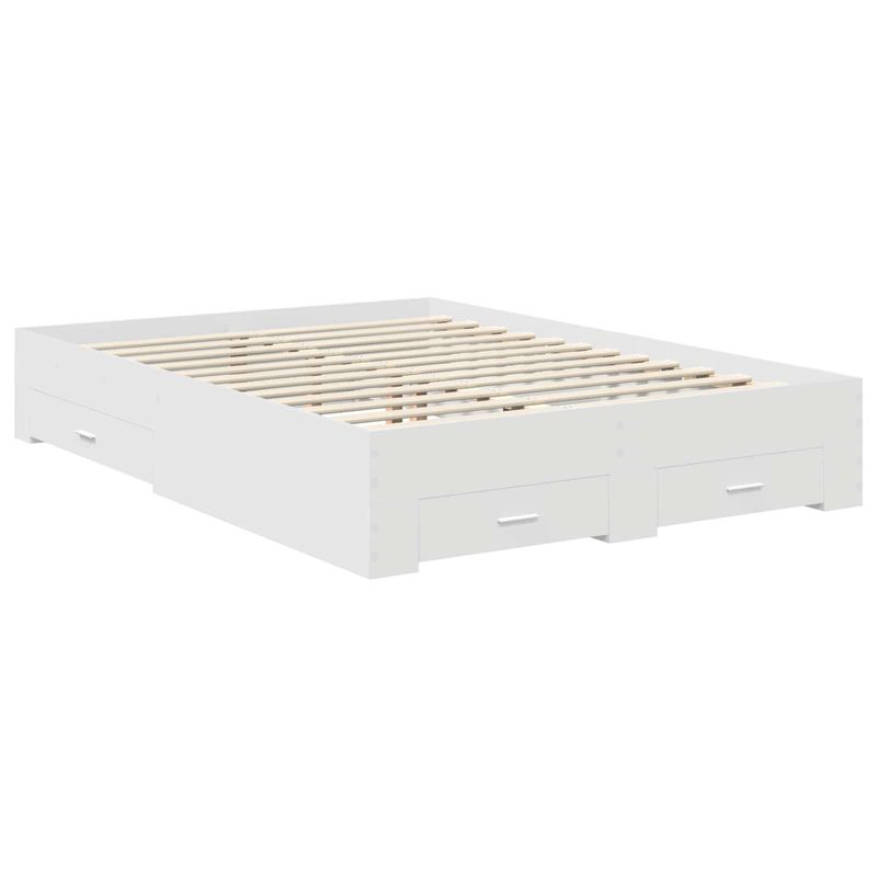 Casa si Gradina - Mobilier - Paturi si accesorii - Paturi - Cadru de pat cu headboard Alb 140 x 190 cm Lemn compozit - Infinity.ro