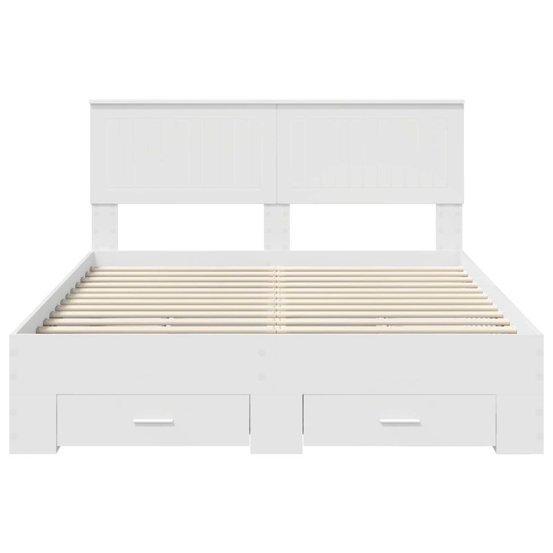Casa si Gradina - Mobilier - Paturi si accesorii - Paturi - Cadru de pat cu headboard Alb 140 x 190 cm Lemn compozit - Infinity.ro