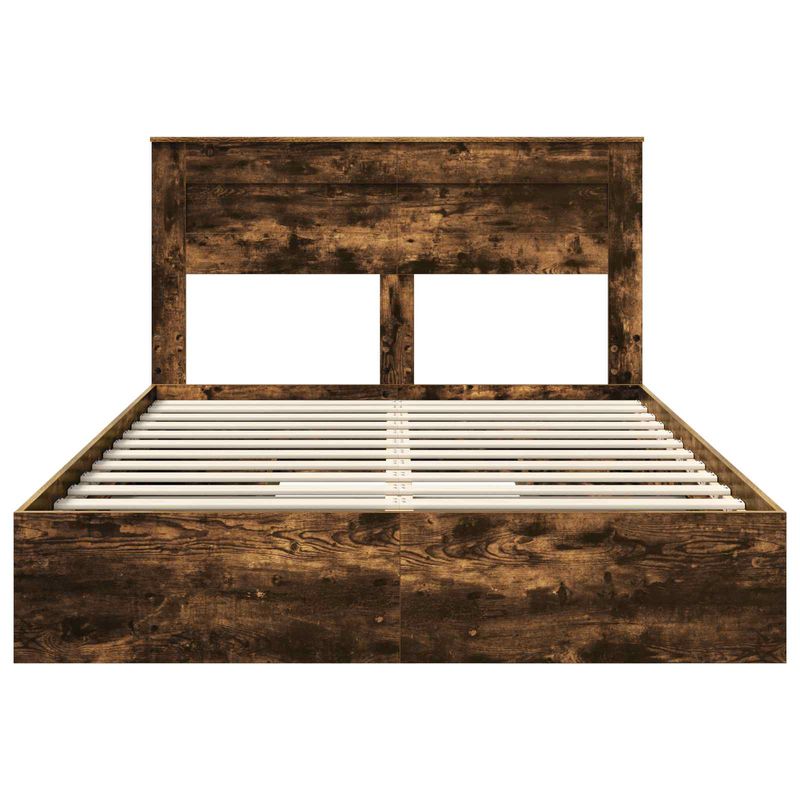 Casa si Gradina - Mobilier - Paturi si accesorii - Paturi - Pat cu storage Stejar fumuriu 160 x 200 cm Lemn compozit - Infinity.ro