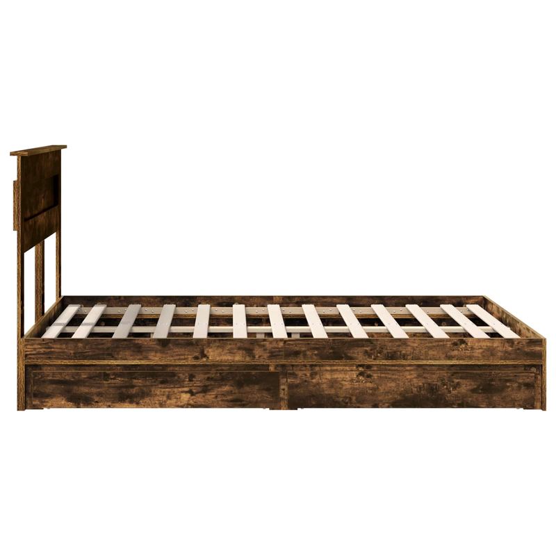 Casa si Gradina - Mobilier - Paturi si accesorii - Paturi - Pat cu storage Stejar fumuriu 160 x 200 cm Lemn compozit - Infinity.ro