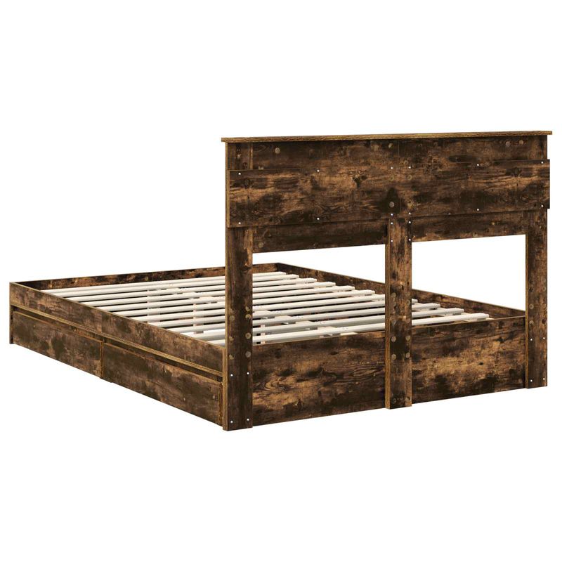 Casa si Gradina - Mobilier - Paturi si accesorii - Paturi - Pat cu storage Stejar fumuriu 160 x 200 cm Lemn compozit - Infinity.ro