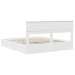 Casa si Gradina - Mobilier - Paturi si accesorii - Paturi - Pat cu storage cu headboard Alb 180 x 200 cm Lemn compozit - Infinity.ro