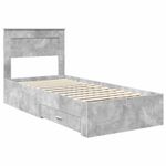 Casa si Gradina - Mobilier - Paturi si accesorii - Paturi - Cadru de pat cu sertar Gri din beton 100 x 200 cm Lemn compozit - Infinity.ro