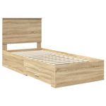 Casa si Gradina - Mobilier - Paturi si accesorii - Paturi - Cadru de pat cu sertar Stejar Sonoma 90 x 190 cm Lemn compozit - Infinity.ro