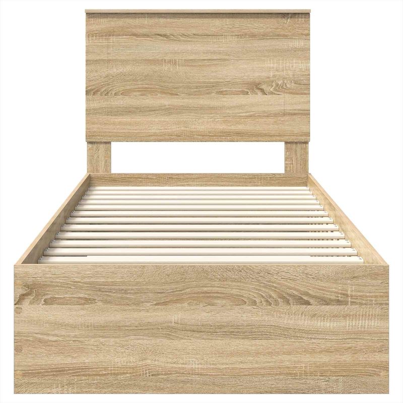 Casa si Gradina - Mobilier - Paturi si accesorii - Paturi - Cadru de pat cu sertar Stejar Sonoma 90 x 190 cm Lemn compozit - Infinity.ro