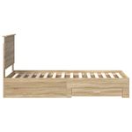 Casa si Gradina - Mobilier - Paturi si accesorii - Paturi - Cadru de pat cu sertar Stejar Sonoma 90 x 190 cm Lemn compozit - Infinity.ro