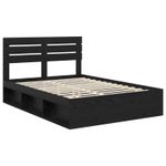 Casa si Gradina - Mobilier - Paturi si accesorii - Paturi - Cadru de pat cu headboard Negru 150 x 200 cm Lemn de pin masiv - Infinity.ro