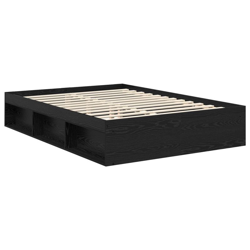 Casa si Gradina - Mobilier - Paturi si accesorii - Paturi - Cadru de pat cu headboard Negru 150 x 200 cm Lemn de pin masiv - Infinity.ro