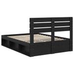 Casa si Gradina - Mobilier - Paturi si accesorii - Paturi - Cadru de pat cu headboard Negru 150 x 200 cm Lemn de pin masiv - Infinity.ro