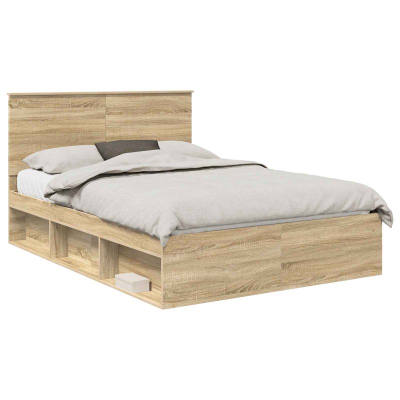Casa si Gradina - Mobilier - Paturi si accesorii - Paturi - Cadru de pat cu headboard Sonoma 140 x 200 cm Lemn de pin masiv - Infinity.ro