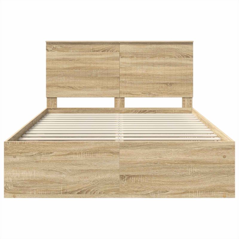 Casa si Gradina - Mobilier - Paturi si accesorii - Paturi - Cadru de pat cu headboard Sonoma 140 x 200 cm Lemn de pin masiv - Infinity.ro