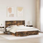 Casa si Gradina - Mobilier - Paturi si accesorii - Paturi - Cadru de pat Stejar fumuriu 180 x 200 cm Lemn compozit - Infinity.ro