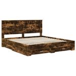 Casa si Gradina - Mobilier - Paturi si accesorii - Paturi - Cadru de pat Stejar fumuriu 180 x 200 cm Lemn compozit - Infinity.ro