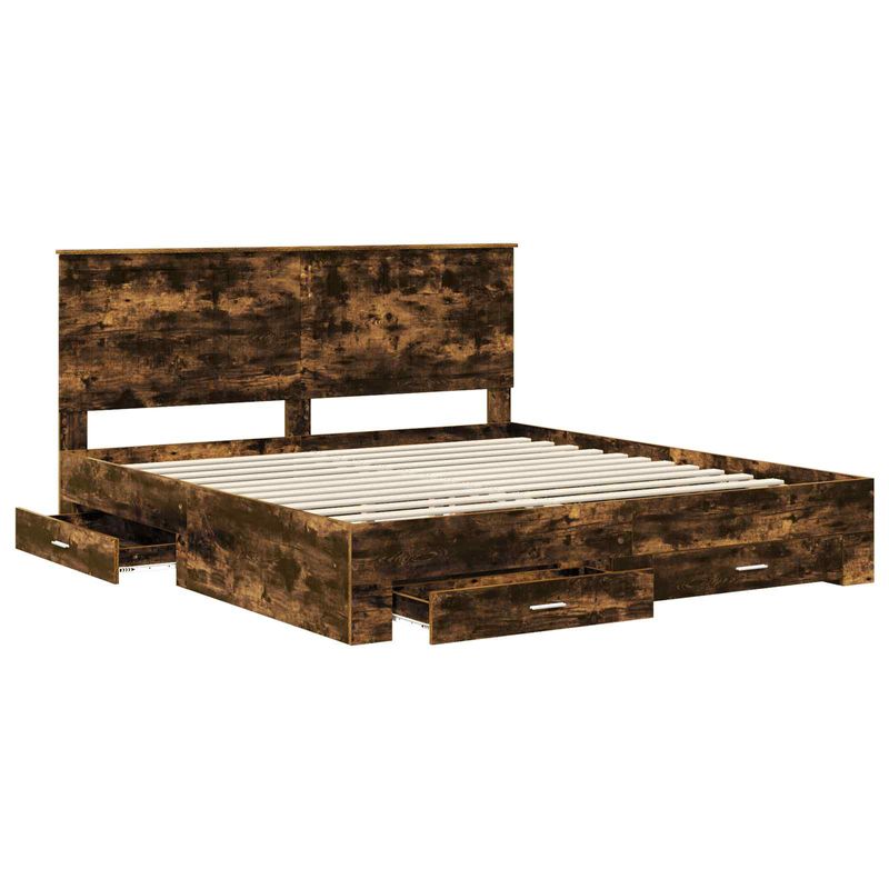Casa si Gradina - Mobilier - Paturi si accesorii - Paturi - Cadru de pat Stejar fumuriu 180 x 200 cm Lemn compozit - Infinity.ro