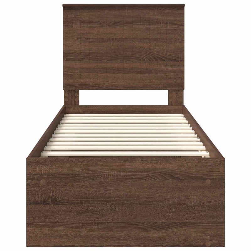 Casa si Gradina - Mobilier - Paturi si accesorii - Paturi - Cadru de pat Stejar inchis 75 x 190 cm Lemn de pin masiv - Infinity.ro