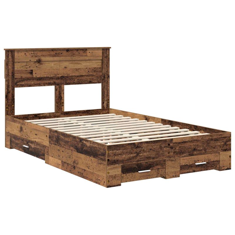 Casa si Gradina - Mobilier - Paturi si accesorii - Paturi - Cadru de pat cu headboard Lemn vechi 120 x 190 cm Lemn compozit - Infinity.ro