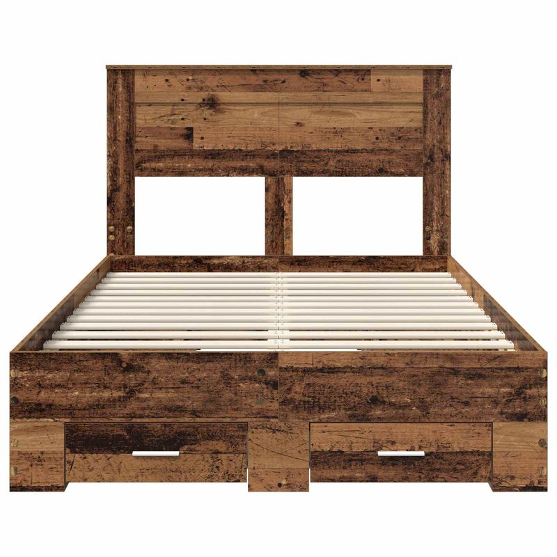 Casa si Gradina - Mobilier - Paturi si accesorii - Paturi - Cadru de pat cu headboard Lemn vechi 120 x 190 cm Lemn compozit - Infinity.ro