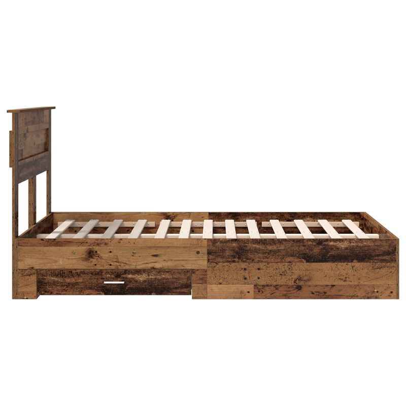 Casa si Gradina - Mobilier - Paturi si accesorii - Paturi - Cadru de pat cu headboard Lemn vechi 120 x 190 cm Lemn compozit - Infinity.ro